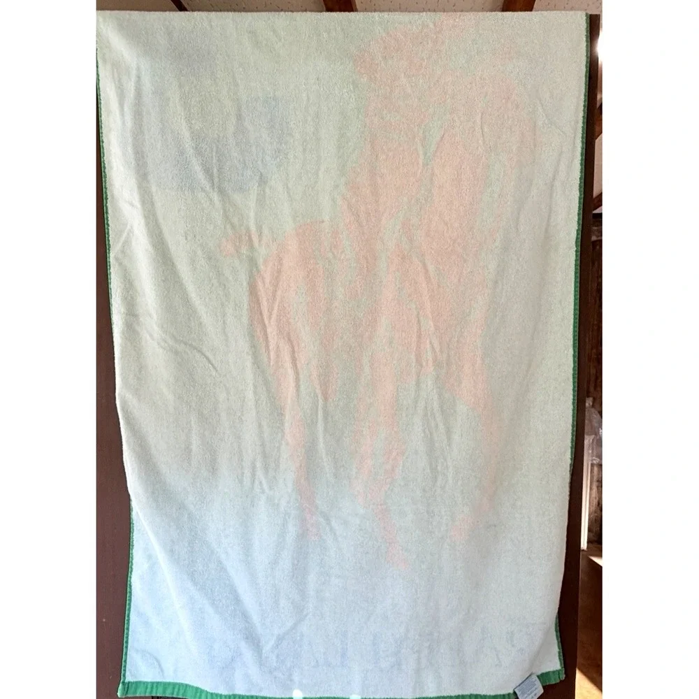 Polo Ralph Lauren Fragrances Beach Towel Big Pony #3 Green Orange 55